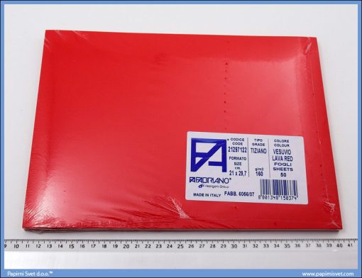 Karton A4 160gr. jarko crveni 1/50, Fabriano