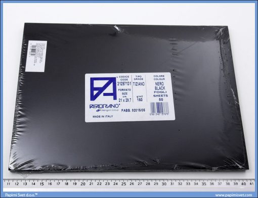 Karton A4 160gr. crni 1/50, Fabriano