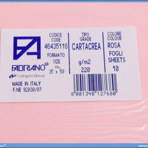 Karton B3 35x50cm roze rosa 1/10, Fabriano