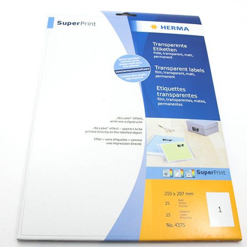Etikete TRANSPARENT - Providne nalepnice A4 1/25, HERMA