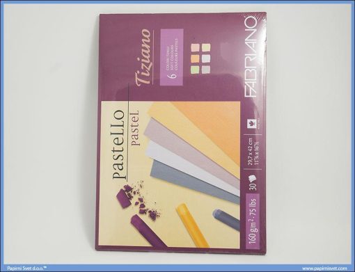 Slikarski blok za pastele 305x410mm 1/30 mix boje Pastello Tiziano, Fabriano