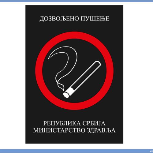Nalepnica DOZVOLJENO PUŠENJE A7 format