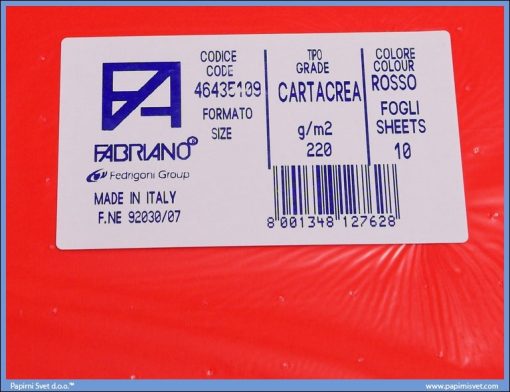 Karton B1 220gr ROSSO 1/10