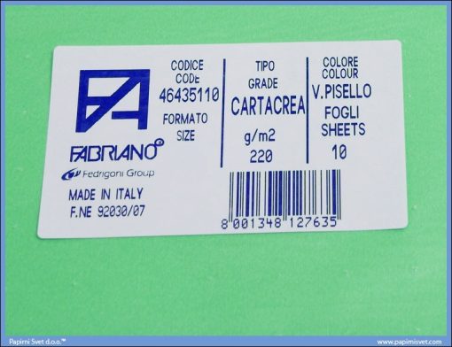 Karton B1 220gr VERDE PISELLO 1/10