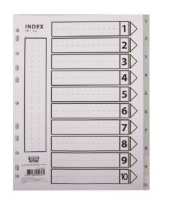 Pregrade za registrator 1/10 PVC SIVE