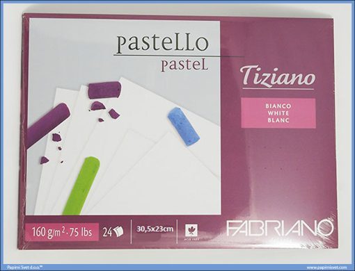 Slikarski blok za pastele 230x305mm Tiziano BIANCO 1/24, Fabriano