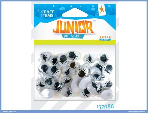 Kreativni pribor OČI SA TREPAVICOM 12mm 30kom, Junior