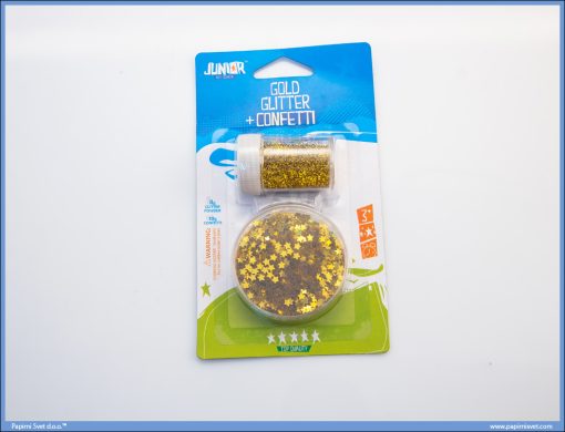 Kreativni pribor GOLD GLITTER + KONFETE, Junior