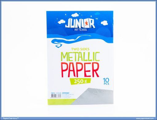Karton papir 250gr METALIK A4 SREBRNI 1/10, Junior - Image 2