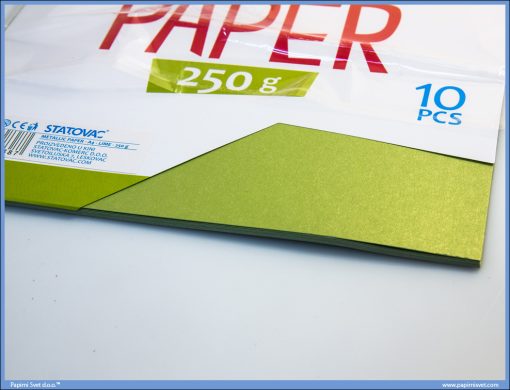 Karton papir 250gr METALIK A4 LIME ZELENI 1/10, Junior