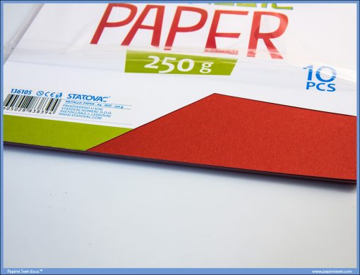 Karton papir 250gr METALIK A4 CRVENI 1/10, Junior