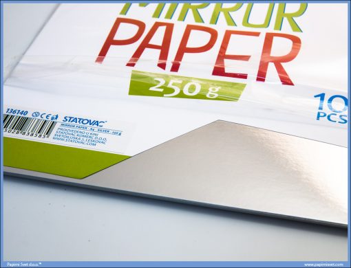 Karton papir OGLEDALO 250gr SREBRNI 1/10, Junior