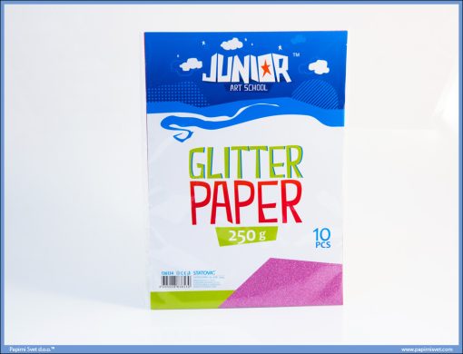 Karton papir GLITER PINK 250gr 1/10, Junior - Image 2