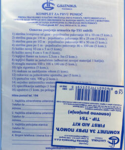 Alternative view of Osnovno punjenje - komplet za pružanje prve pomoći (do 20 radnika), Galenika