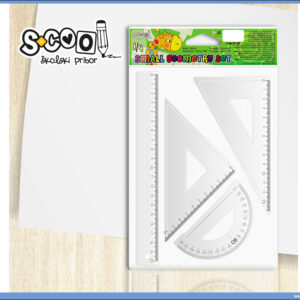 Geometrijski set lenjira i trouglova PVC manji, S-COOL