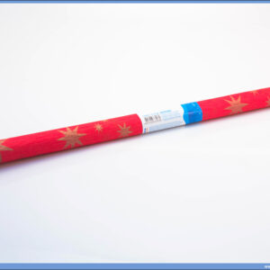 Krep papir 200x50cm CRVENI SA ZLATNIM ZVEZDAMA, Junior