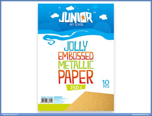Metalik papir ZLATNI reljefni Jolly Embossed 250gr A4 1/10, Junior