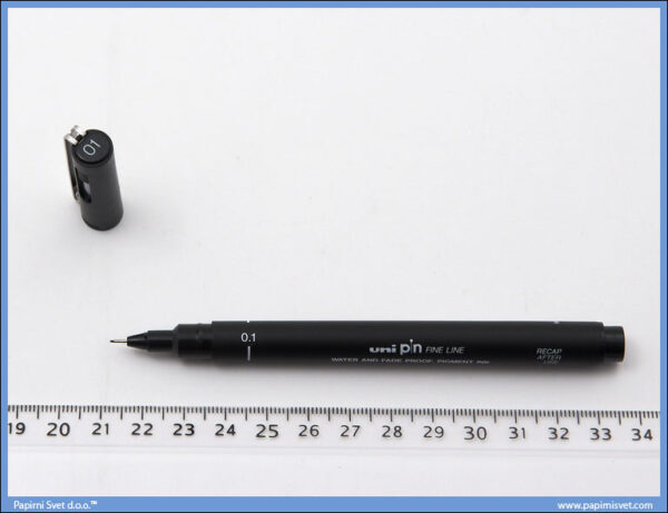 Flomaster 0.1mm crni, Uni