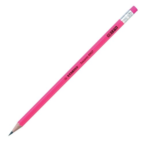Grafitna olovka HB roze sa gumicom, Stabilo