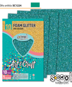 Pena karton A4 EVA GLITTER ZELENI 1/10, S-Cool