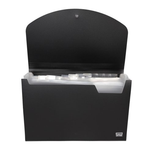 Arhiv mapa Fascikla A4 sa 12 pregrada transparent CRNA