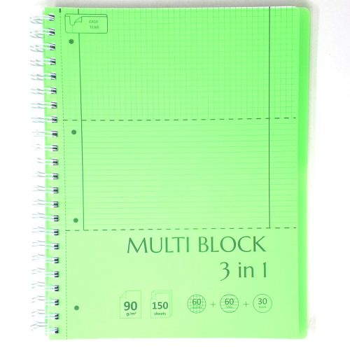 Sveska A4 PVC spirala 150L 3u1 Multiblok