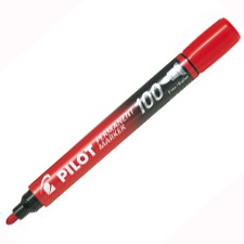 Permanentni marker CRVENI okrugli vrh 100 Pilot