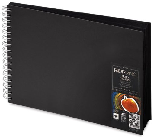 BLACK drawing book 21x297,7cm 40L 190g Murillo NERO Fabriano