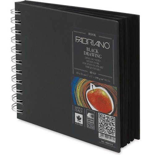 BLACK drawing book 15x15cm 40L 190g Murillo NERO Fabriano