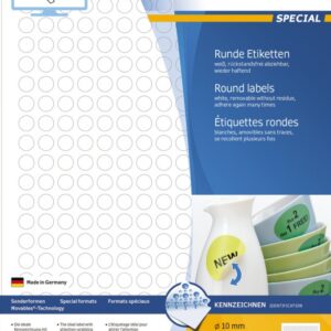 Etikete krug 10 mm A4/315 1/25 removable Herma