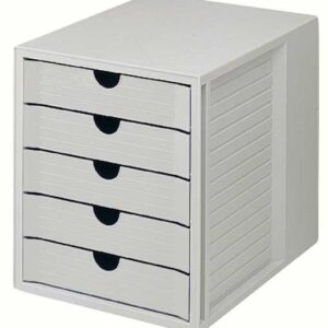 Police za dokumentaciju sa fiokama SYSTEM BOX, 5 fioke siva Han