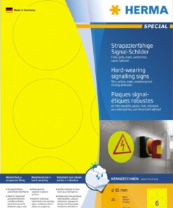 Etikete SIGNAL vodootporne,  O85 A4 1/25 žuta Herma
