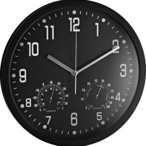Zidni sat analogni sa termometrom i hidrometrom crna Alco