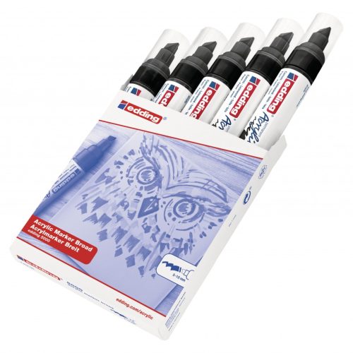 Akrilni marker E-5000 broad 5-10mm kosi vrh crna Edding