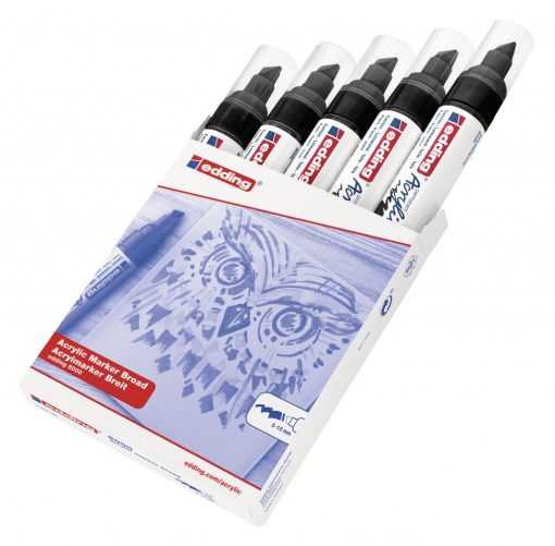 Akrilni marker E-5000 broad 5-10mm kosi vrh crna Edding