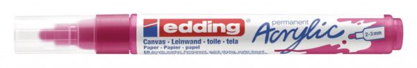 Akrilni marker E-5100 medium 2-3mm obli vrh magenta Edding