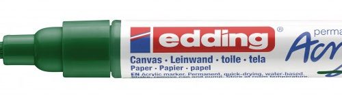 Akrilni marker E-5100 medium 2-3mm obli vrh zelena Edding