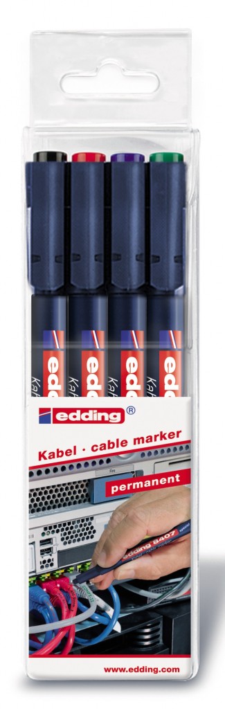 Markeri za kablove E-8407 0,3mm, set 1/4 Edding