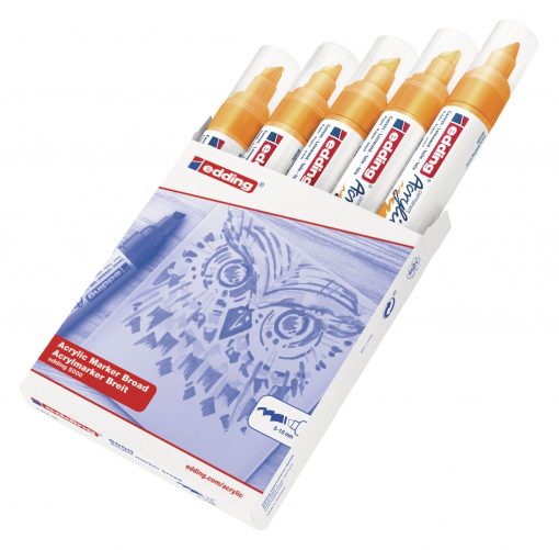 Akrilni marker E-5000 broad 5-10mm kosi vrh jarko žuta Edding