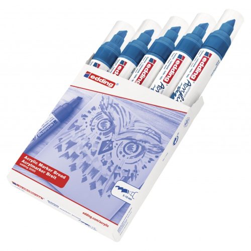 Akrilni marker E-5000 broad 5-10mm kosi vrh plava Edding