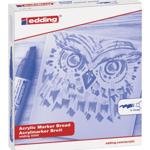 Akrilni marker E-5000 broad 5-10mm kosi vrh srebrna Edding
