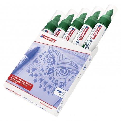 Akrilni marker E-5000 broad 5-10mm kosi vrh zelena Edding