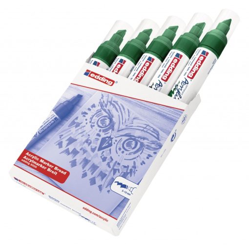 Akrilni marker E-5000 broad 5-10mm kosi vrh zelena Edding