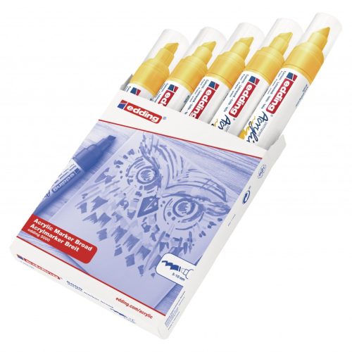 Akrilni marker E-5000 broad 5-10mm kosi vrh žuta Edding