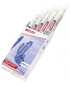Akrilni marker E-5100 medium 2-3mm obli vrh bela Edding