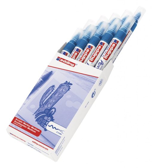 Akrilni marker E-5100 medium 2-3mm obli vrh plava Edding
