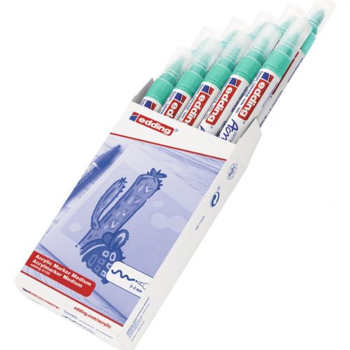 Akrilni marker E-5100 medium 2-3mm obli vrh tirkiz Edding