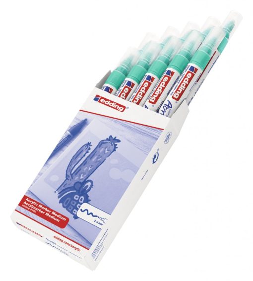 Akrilni marker E-5100 medium 2-3mm obli vrh tirkiz Edding