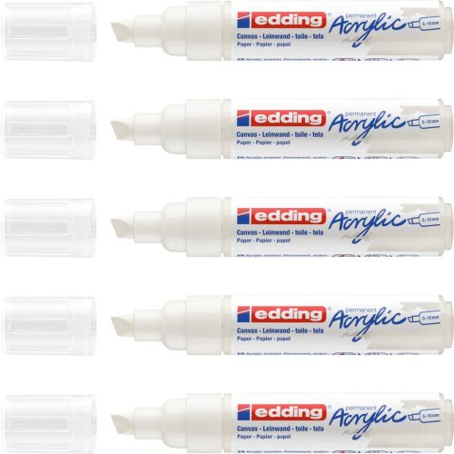 Akrilni marker E-5000 broad 5-10mm kosi vrh bela Edding
