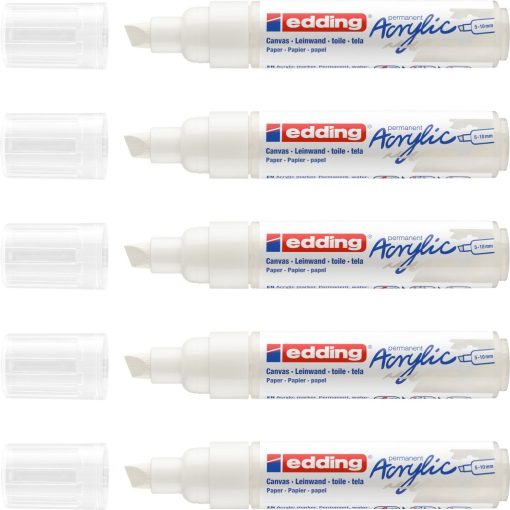 Akrilni marker E-5000 broad 5-10mm kosi vrh bela Edding